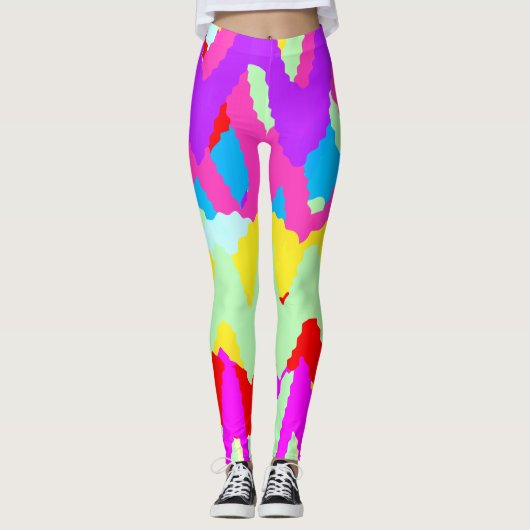 Art Nouveau Stijlen Geometrische Patroon Leggings (Voorkant)