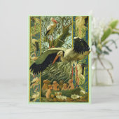 Art Nouveau Storks Baby shower Sjabloon Kaart (Staand voorkant)