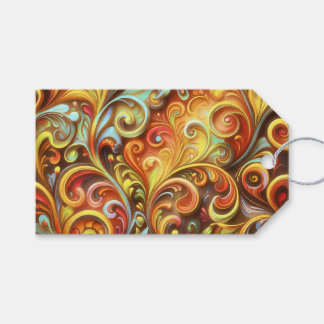 Art Nouveau: stralende barokkrullen Cadeaulabel