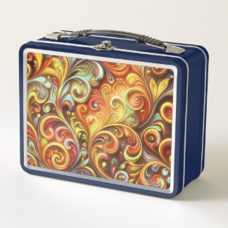 Art Nouveau: Stralende barokkrullen Metaal Lunchbo