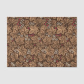 Art Nouveau Strawberries en bladeren, donkerbruin Tissuepapier (Voorkant)