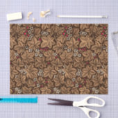 Art Nouveau Strawberries en bladeren, donkerbruin Tissuepapier (Craft)