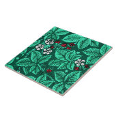 Art Nouveau Strawberries en bladeren, Turquoise Tegeltje (Zijkant)