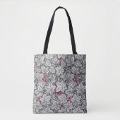 Art Nouveau Strawberries en Bladeren, Zilver Grey Tote Bag (Voorkant)