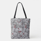 Art Nouveau Strawberries en Bladeren, Zilver Grey Tote Bag (Achterkant)