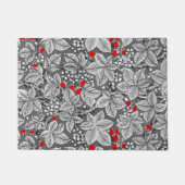 Art Nouveau Strawberries en bladeren, zilvergrijs Deurmat (Voorkant)