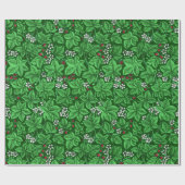 Art Nouveau Strawberries en Leaves, Emerald Green Cadeaupapier (Vlak)