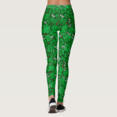Art Nouveau Strawberries en Leaves, Emerald Green Leggings (Achterkant)