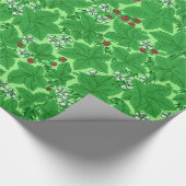 Art Nouveau Strawberries en Leaves, Lime Green Cadeaupapier (Hoek)