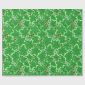 Art Nouveau Strawberries en Leaves, Lime Green Cadeaupapier (Vlak)