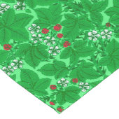 Art Nouveau Strawberries en Leaves, Lime Green Korte Tafelloper (Hoek)