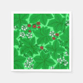 Art Nouveau Strawberries en Leaves, Lime Green Servetten (Voorkant)