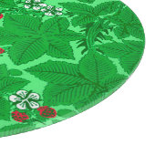 Art Nouveau Strawberries en Leaves, Lime Green Snijplank (Hoek)