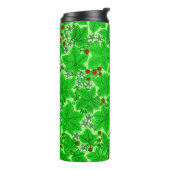 Art Nouveau Strawberries en Leaves, Lime Green Thermosbeker (Gedraaid links)