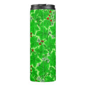 Art Nouveau Strawberries en Leaves, Lime Green Thermosbeker (Achterkant)
