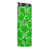 Art Nouveau Strawberries en Leaves, Lime Green Thermosbeker (Geroteerd rechts)