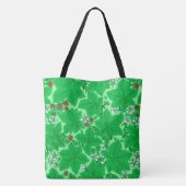 Art Nouveau Strawberries en Leaves, Lime Green Tote Bag (Achterkant)