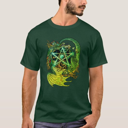 Art Nouveau style dragon Pentacle ~shirt T-shirt (Voorkant)