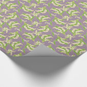 Art Nouveau Style Giftwrap, Lilies op Mauve Cadeaupapier (Hoek)