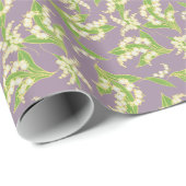 Art Nouveau Style Giftwrap, Lilies op Mauve Cadeaupapier (Rol Hoek)