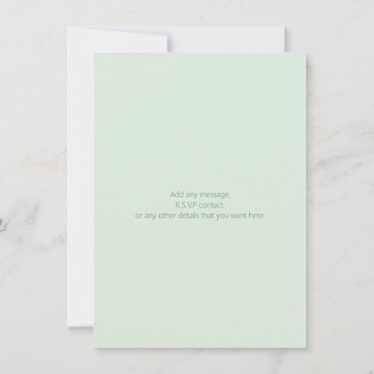 Art nouveau style green floral bruiloft nodigt uit kaart (Achterkant)