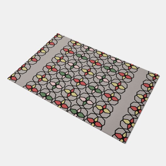 Art Nouveau  Style Grijs, groen, geel, Deurmat (Schuin)