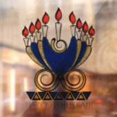 Art Nouveau Style Hanukkah Menorah Raamsticker (Vel 2)