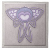 Art Nouveau Style Insect - Bord Mauve en Lavendel Tegeltje (Voorkant)