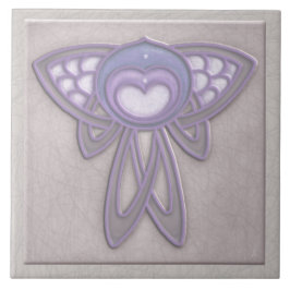 Art Nouveau Style Insect - Bord Mauve en Lavendel Tegeltje