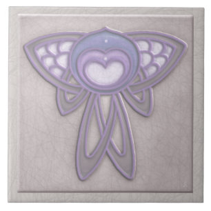 Art Nouveau Style Insect - Bord Mauve en Lavendel Tegeltje