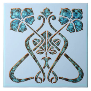 Art Nouveau Style-keramiek Tegeltje