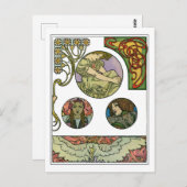 Art Nouveau Style, Mucha Briefkaart (Voorkant / Achterkant)