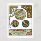 Art Nouveau Style, Mucha Briefkaart (Voorkant)