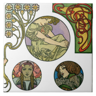 Art Nouveau Style, Mucha Tegeltje