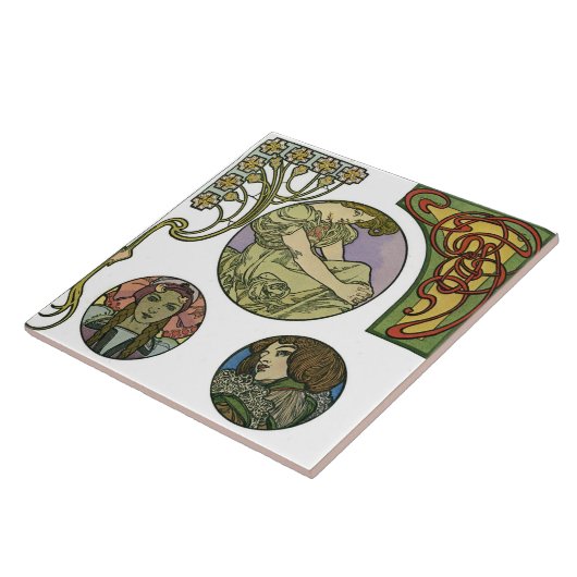 Art Nouveau Style, Mucha Tegeltje (Zijkant)