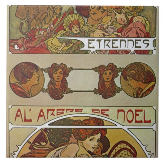 Art Nouveau Style, Mucha Tegeltje (Voorkant)