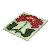 Art Nouveau Style Red en Green Tegeltje (Zijkant)