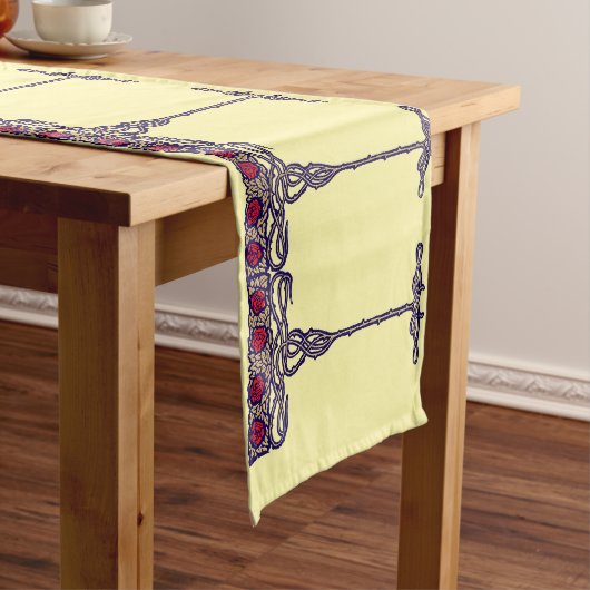  Art Nouveau Style Roos Struik Frieze Korte Tafelloper (Voorbeeld)