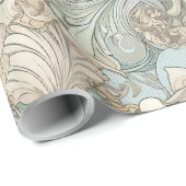 Art Nouveau Style Seashells die Patroon herhalen Cadeaupapier (Rol Hoek)