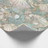 Art Nouveau Style Seashells die Patroon herhalen Cadeaupapier (Hoek)