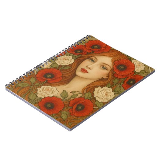 Art nouveau style spiral photo notebook  notitieboek (Linkerzijde)