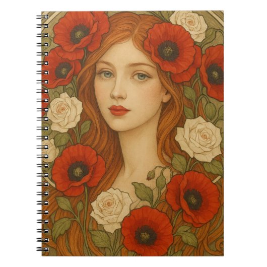 Art nouveau style spiral photo notebook notitieboek (Voorkant)