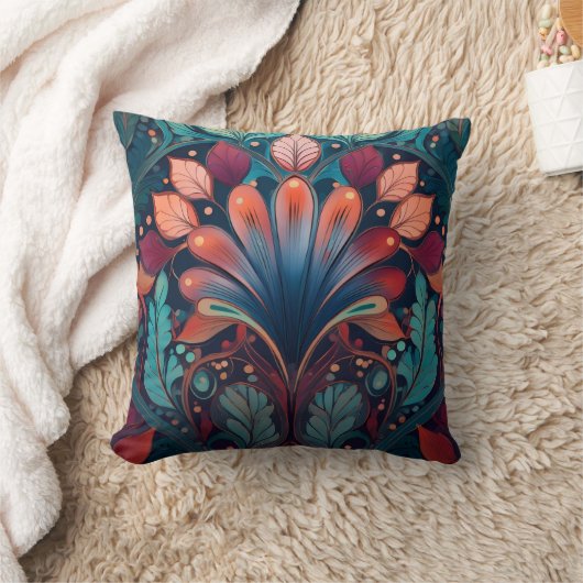 Art nouveau style Throw Pillow Kussen (Deken)