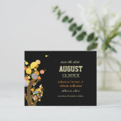 Art Nouveau Style Treding Wedding Save the Date Aankondigingskaart (Staand voorkant)
