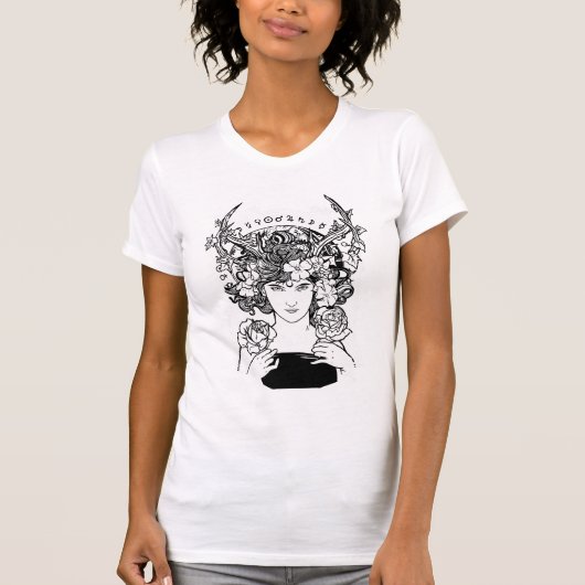 Art Nouveau Style Witch T-shirt (Voorkant)