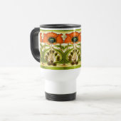 ART NOUVEAU STYLIZED GREEN RED POPPY REISBEKER (Voorkant links)