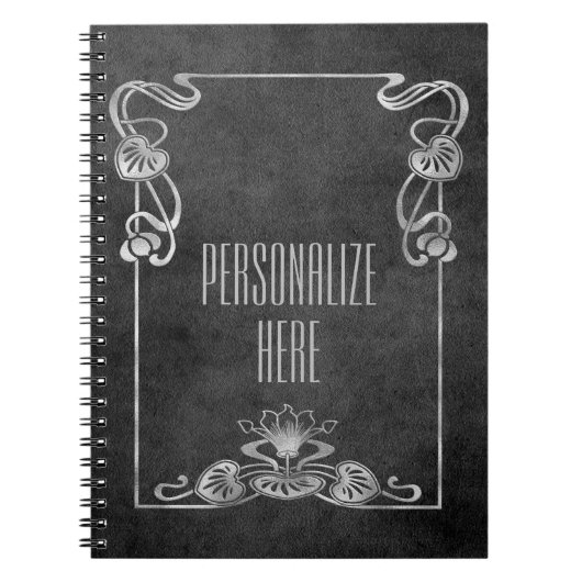 Art nouveau suede look elegant Sily Gretus Notitieboek (Voorkant)