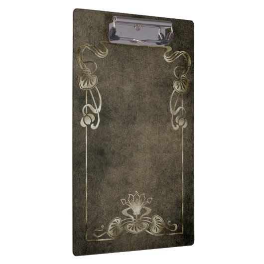 Art nouveau suede ziet er elegant uit bruine lotus klembord (Rechts)