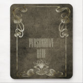 Art nouveau suede ziet er elegant uit bruine lotus muismat (Voorkant)