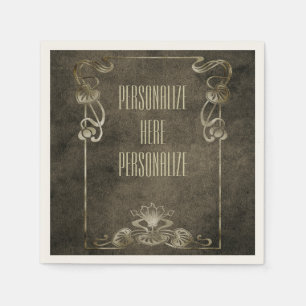 Art nouveau suede ziet er elegant uit bruine lotus servet